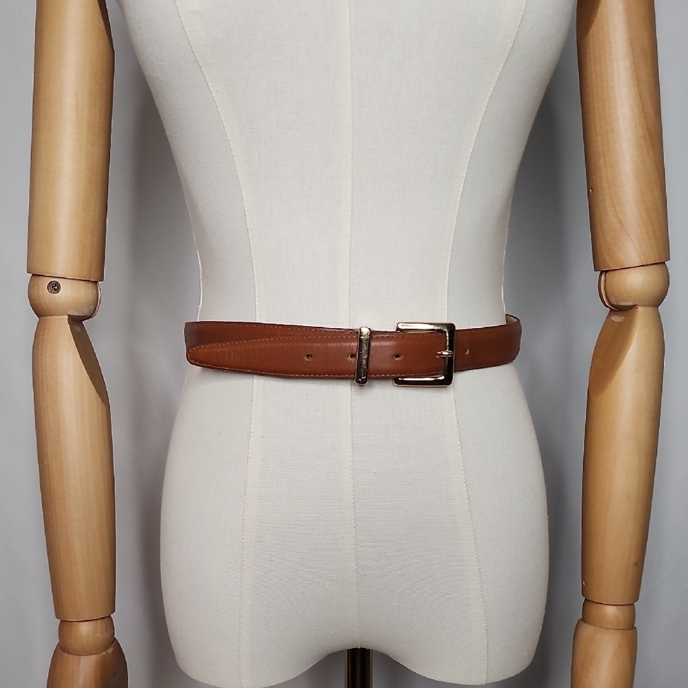 Saks Fifth Avenue Tan Genuine Calfskin Leather Belt Size Medium